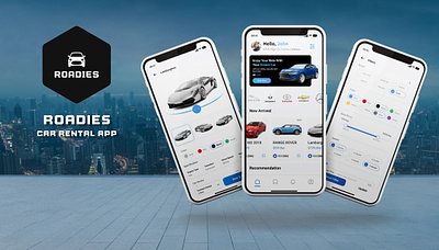 ROADIES - "Seamless Car Rentals: Unlock Your Journey." app design branding design graphic design illustration logo typography ui ux