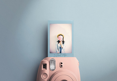 Instant Film Camera Mockup branding design instant film isolated object logo mockup mood board photo realistic