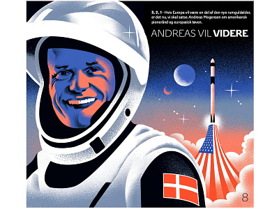 Editorial Illustration for Weekendavis astronaut dark denmark design future graphic design illustration magazine space technology vintage weekendavis