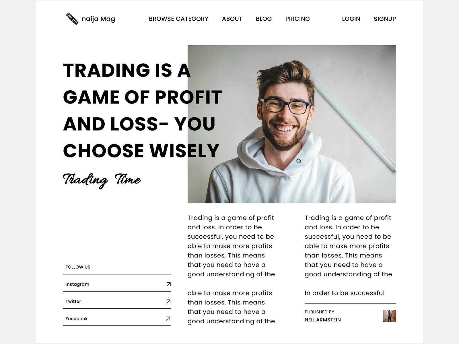 Magazine UI UX design by Eze Ifeanyi on Dribbble