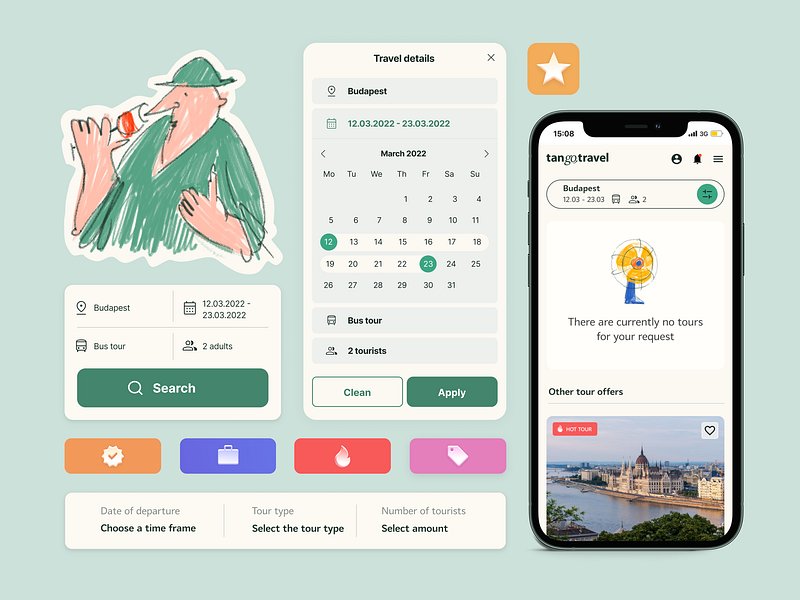 Filter and booking design design illustration ui ux