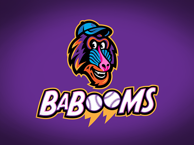 Baboooms Baseball baboon baseball branding design graphic design illustration illustrator logo sports logo vector