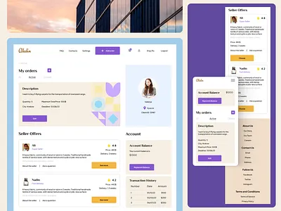 Selling Service concept adaptive aestetics b2b b2c design e commerce mobile sale tender ui ux web web design website