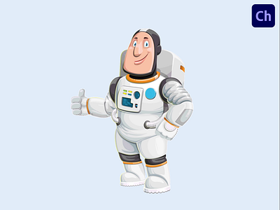 Astronaut Adobe Character Animator Puppet Template adobe character animator animated astronaut animated character animation astronaut astronaut character character animator character design puppet space space travel universe