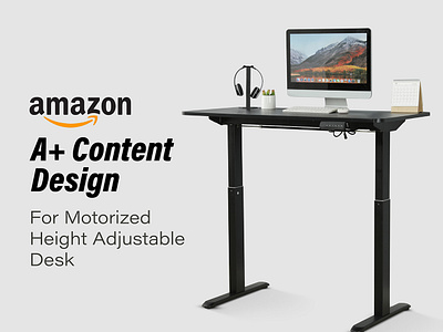 A+ Content Design for Motorized Height Adjustable Desk amazon amazon a amazon a listing amazon content amazon ebc amazon ebc listing amazon enhanced brand amazon listing amazon premium a amazon product brand brand identity branding ebc enhanced brand content graphic design illustration premium a product listing images