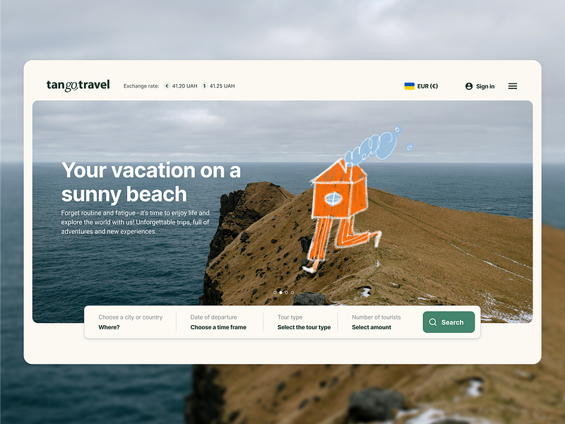 Website design for travel agency design illustration ui ux