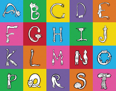 Cat Alphabet 36 days of type alphabet cartoon cat cats character colorful design font font design graphic design illustration illustrator kitten learning lettering letters type type design typography