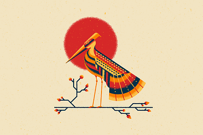 Beautiful Bird animal bird color illustration illustrator screenprint texture vector