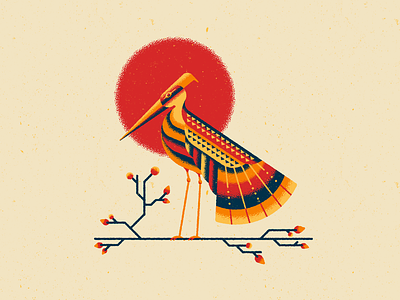 Beautiful Bird animal bird color illustration illustrator screenprint texture vector