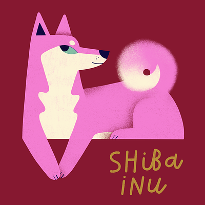 Shiba Inu digital art dog art dog breeds dog illustration pet illustration procreate shiba inu stylized