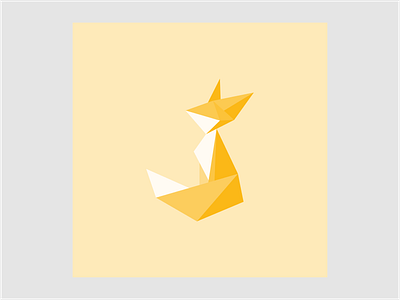 Origami Fox Illustration abstract adobe illustrator animal brand illustration branding character cute fox illustration minimalistic tail