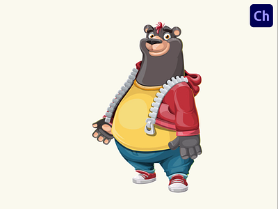 Humanized Bear Adobe Character Animator Puppet Template adobe character animator animated character animation bear animation bear character brown bear cartoon bear character animator character design