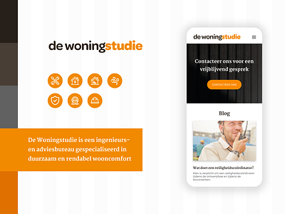 De Woningstudie: Website Design + Development belgium business company construction design orange ui ux webdesign website