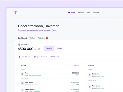 Trade Finance Dashboard - B2B Web App admin b2b b2c dashboard design finance fintech minimal product design simple design trade ui webapp