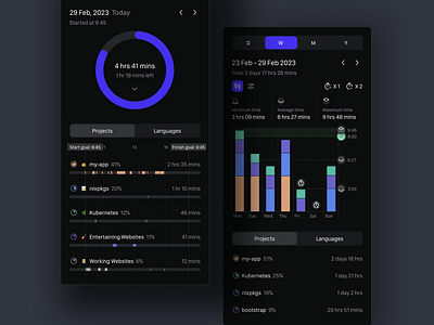 Super Tracker #2 app dark design time timetracker tracker ui web webapp