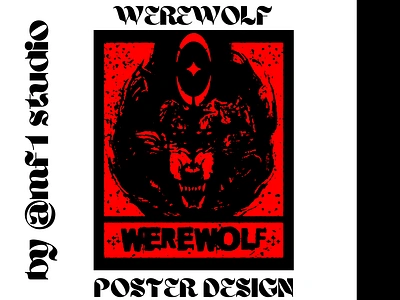 werewolf poster design (graphic design) animal poster apparel artwork design graphic aart graphic design photoshop design poster art poster design posters vintage design wall art wall art design werewolf werewolf poster