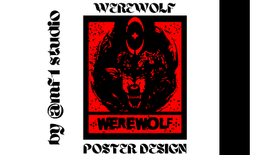 werewolf poster design (graphic design) animal poster apparel artwork design graphic aart graphic design photoshop design poster art poster design posters vintage design wall art wall art design werewolf werewolf poster