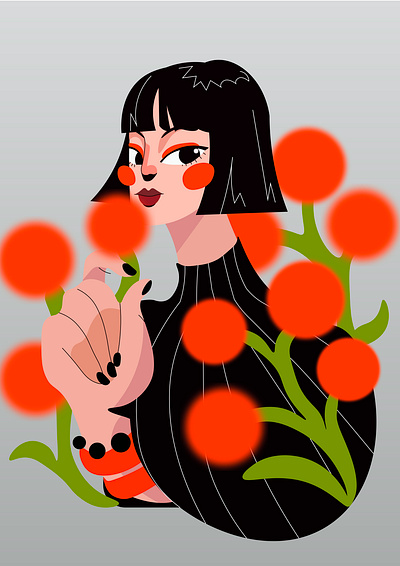 Wallpaper RED flowers design graphic design illustration illustrator vector wallpaper