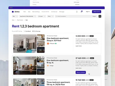 Rental and sale of real estate - catalog design branding clean daily design figma graphic design logo minimal real estate typography ui ux visual web web desgin website