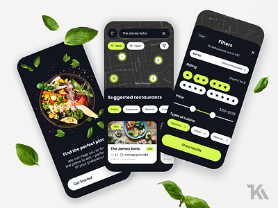 Restaurant Finder App app design figma mob mobile design ui ux