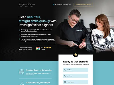 The whyte house dental practice branding dental design digital flat landing landing page medical medical pharmaceutical new ui uiux web wesite