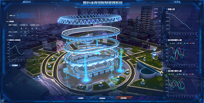 Virtual Stadium | 3D Visualization & Management 3d digital twin ui visualization web design