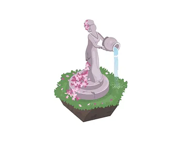Valentine's Day Statue (Isometric MMO Game) animation branding design game design gaming graphic design illustration isometric isometric design isometric perspective mmo motion graphics