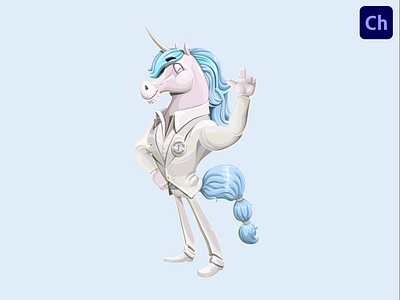 White Unicorn Adobe Character Animator Puppet Template adobe character animator animated character animated unicorn animation character animator character design horn horse unicorn unicorn cartoon unicorn puppet white unicorn