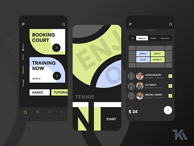 Tennis Mobile App app design figma mob mobile design ui ux