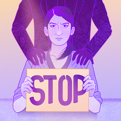 STOP sexual harassment empowerment feminism illustration patriarchy sisterhood vector women