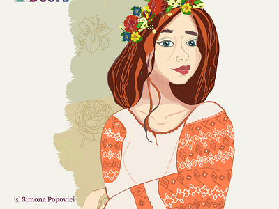 Woman Character Design illustration | Digital Art blossom cartoon character illustration digital eco floral flower free template graphic design illustration luxury motiv romanesc nature packaging plant social ads vector