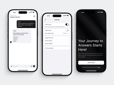 ChatBIT Mobile App app banner banners black bot chat dark design figma gpt green junior mobile mode setting sms stylish web