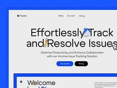 Issue tracking landing page - Dashboard website 3d agency agency landing page animation ap blue design dashbaord dashboard landing page hero section illustration issue tracing landing page landing page animation task ui website