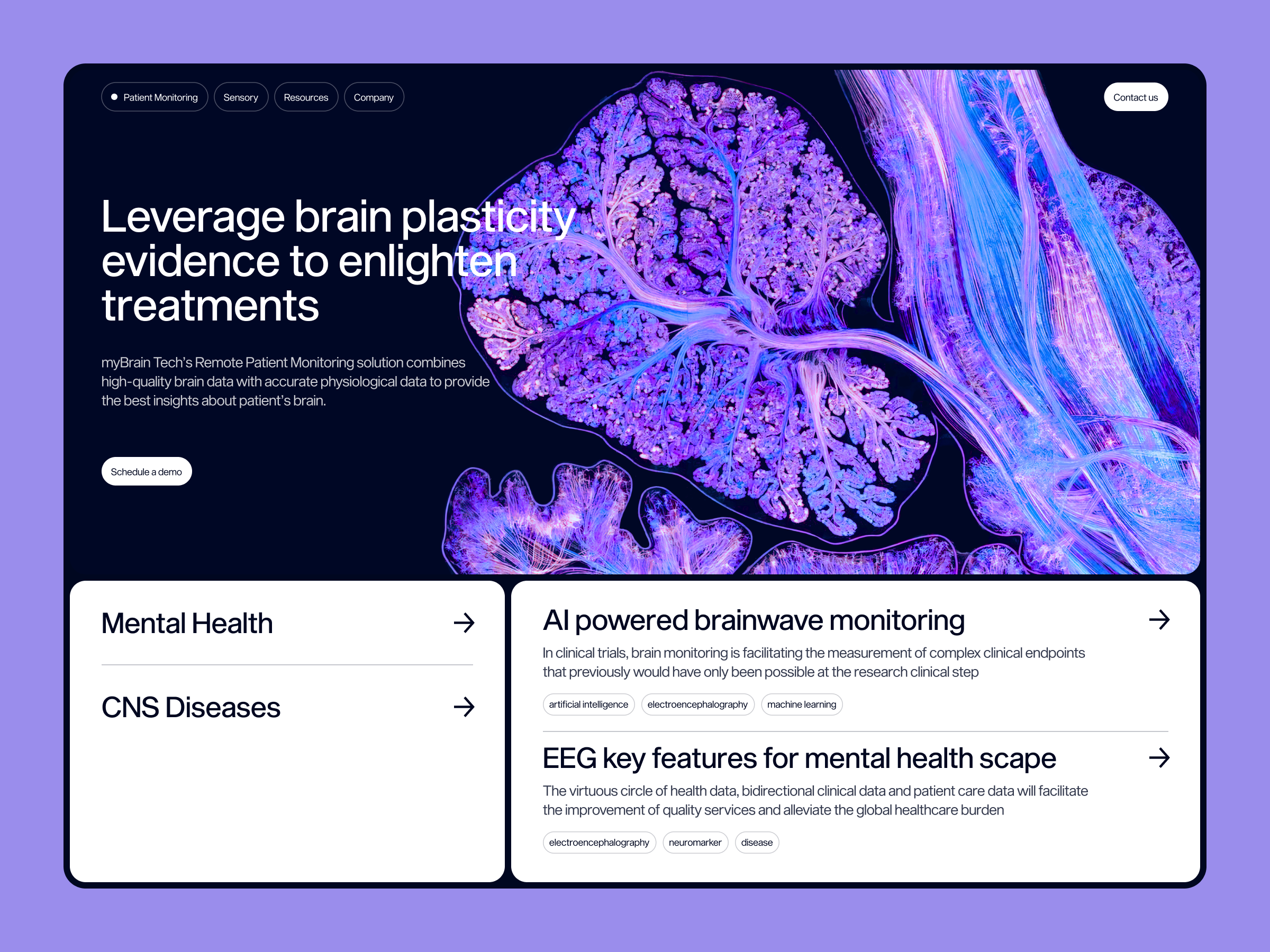 myBrain Tech | Remote Patient Monitoring ai brain branding design graphic design logo mental health ui web