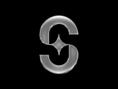 S + Star Logo Concept - Silver Chrome available brand identity branding icon iconic lettermark logo lucas fields mark minimalist monogram moon night s s logo sky star type typography unused