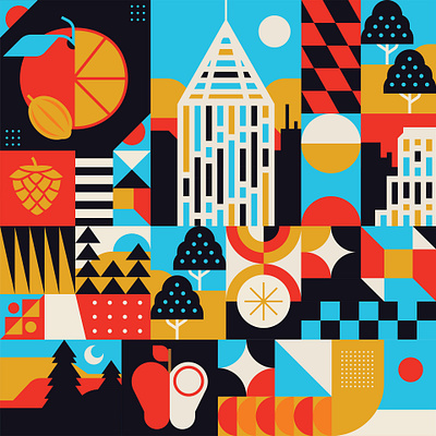 Geometric Cities abstract city design digital folioart geometric illustration nick slater pattern urban vector