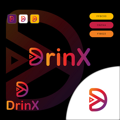 DrinX logo design (unused) best logo brand idendity branding design graphic design graphicaim illustration logo logo folio