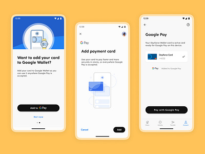 Google Pay In-App Provisioning app design financial google pay mobile payment ui