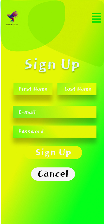 Sign Up page animation ui