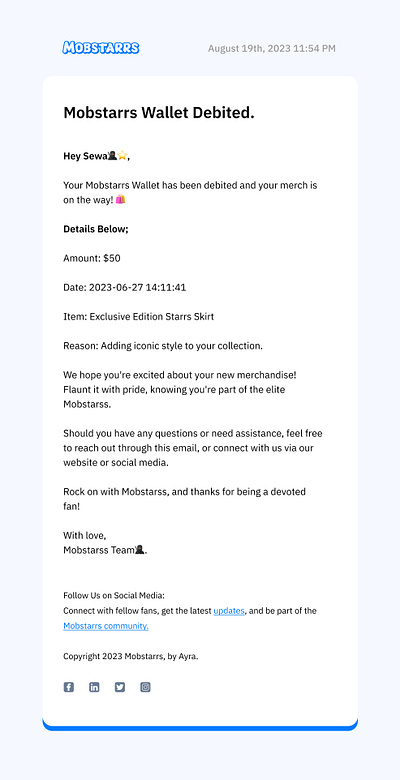 Mobstarss Email Notification Template. design email template figma ui