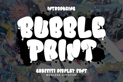 Bubble Paint Graffiti Display Font animation branding design font fonts graphic design illustration logo nostalgic