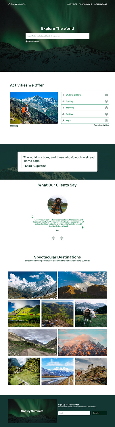 Travel Agency Website - Mockup branding design figma mockups ui user interface ux webpage design