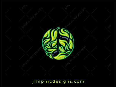 Nature Music Logo branding design graphic design leaves logo music nature note vector