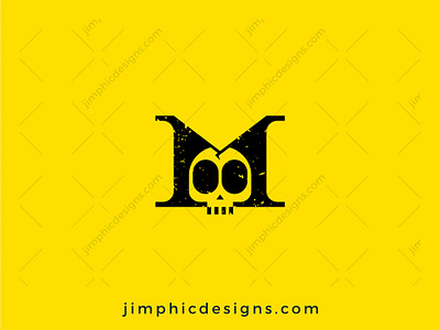 Skull M Logo branding design graphic design letter logo skull vector