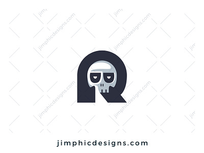 Skull R Logo branding design graphic design letter logo skull vector