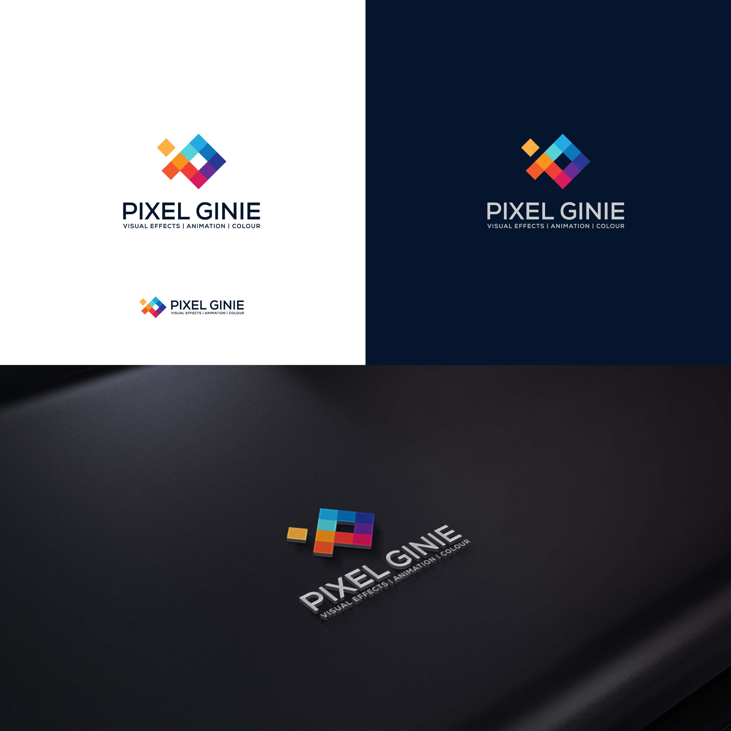 Pixel Ginie Logo Design branding design graphic design icon illustration logo minimal ui ux vector