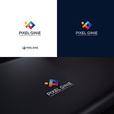 Pixel Ginie Logo Design branding design graphic design icon illustration logo minimal ui ux vector