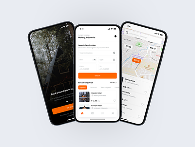 Hotelz - Rental Property App business card category detail discovery home listing mobile mobile app property property listings property search rent app rental search sharehouse showcase sleek ui ux