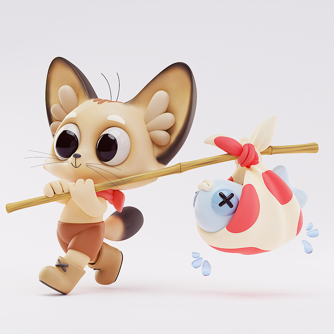 Gone Fishin’ 3d animation design illustration