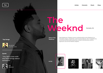 Artist Web Design 3d branding design hiphop music song ui uiesign uiuxdesign userinterface ux webdesign